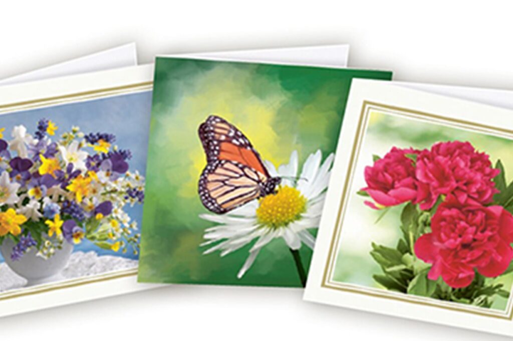 Illustrasjon av blomsterkort