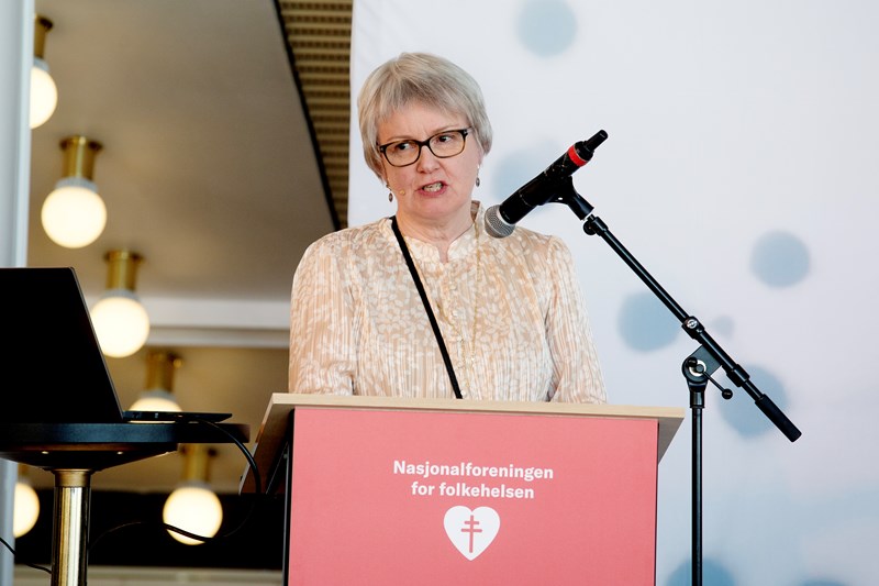 Vinneren av Nasjonalforeningen for folkehelsens demensforskningspris, Ingvild Saltvedt. Foto: Kristin Svorte.  